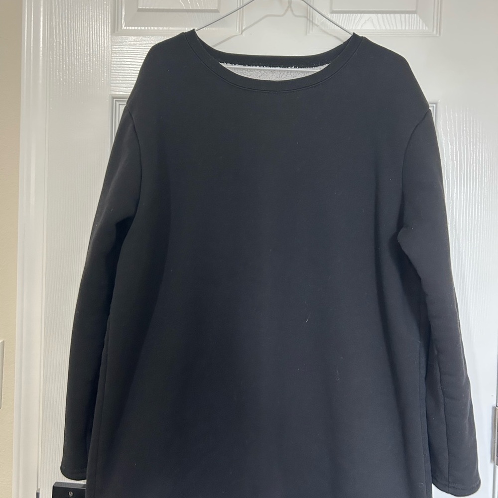 Black Sherpa lined fleece sweatshirt XL unbranded